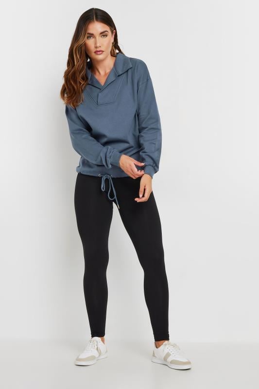 LTS Tall Dark Blue Drawstring Cross Over Sweatshirt | Long Tall Sally 2