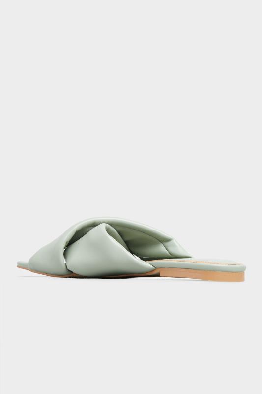 LTS Sage Green Cross Strap Square Mules In Standard Fit | Long Tall Sally  5