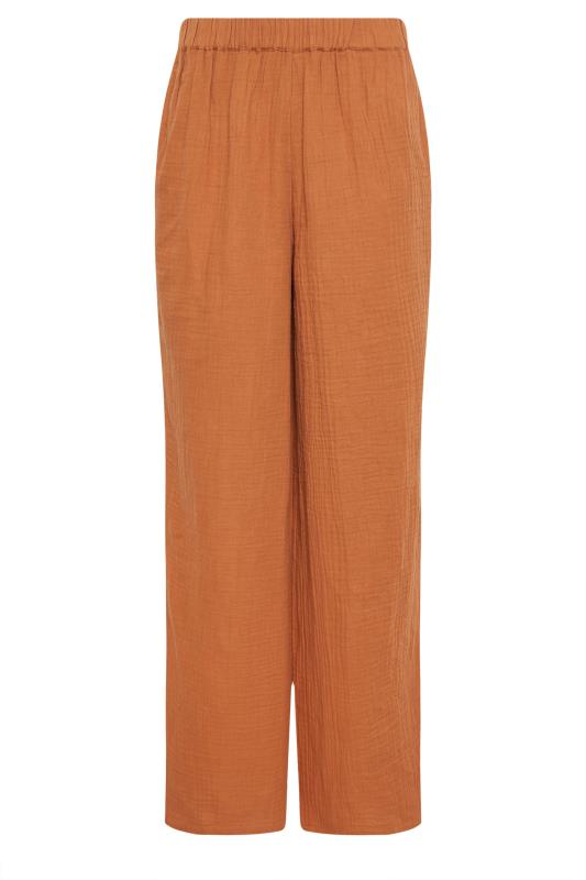 LTS Tall Women's Rust Orange Cheesecloth Wide Leg Trousers | Long Tall Sally 7