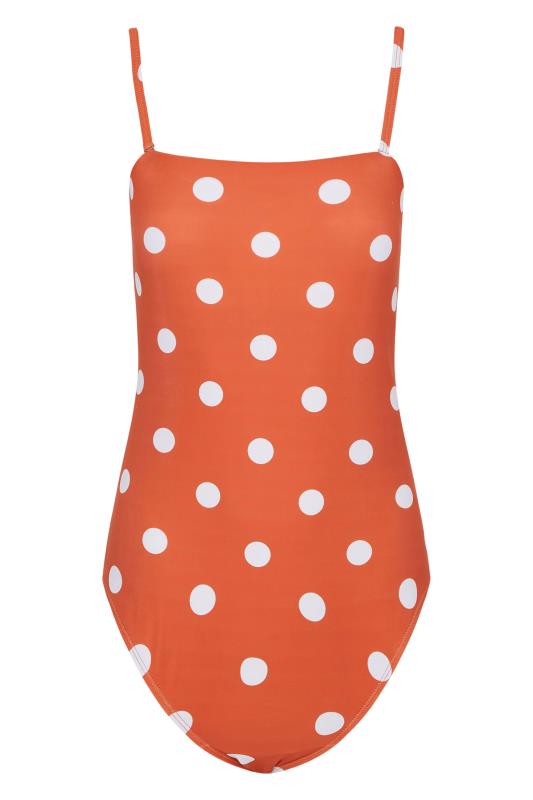 LTS Tall Women's Rust Orange Polka Dot Swimsuit | Long Tall Sally 5