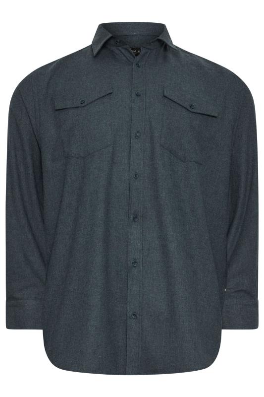 KAM Big & Tall Indigo Herringbone Flannel Shirt | BadRhino 3