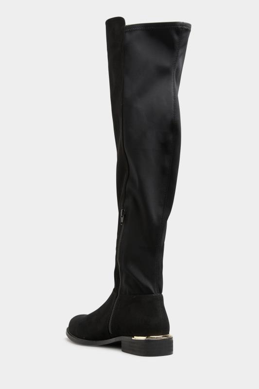 LTS Black Over The Knee Stretch Boots In Standard Fit | Long Tall Sally 4
