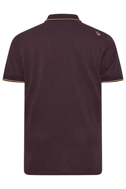 D555 Big & Tall Burgundy Red Jacquard Pique Polo Shirt | BadRhino 2