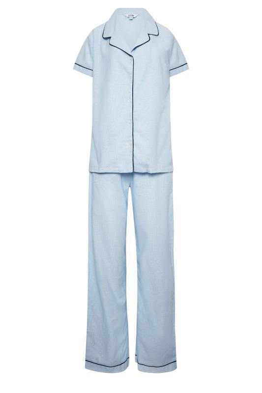 LTS Tall Women's Blue Stripe Woven Pyjama Set | Long Tall Sally 6