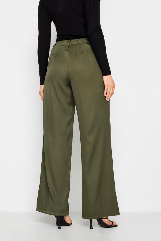 LTS Tall Womens Olive Green Tailored Wide Leg Trousers | Long Tall Sally 4