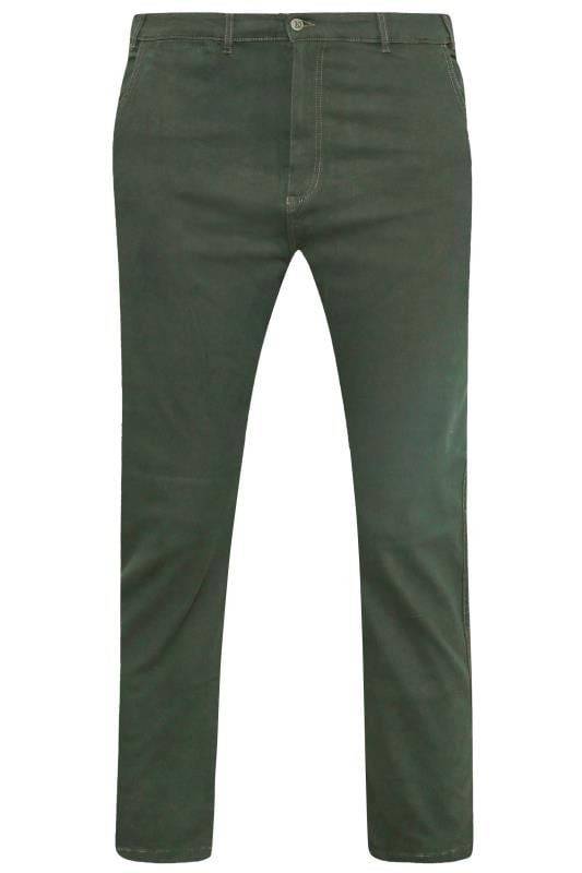 KAM Dark Khaki Green Chino Trousers | BadRhino 4