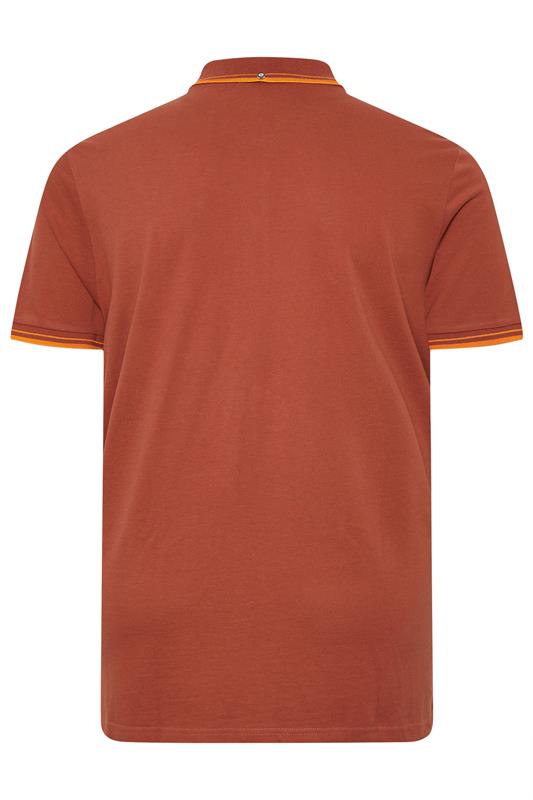 Ben Sherman Big & Tall Burnt Orange Signature Pique Polo Shirt | BadRhino 2