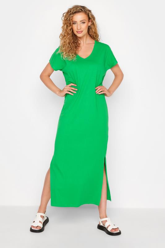 LTS Tall Women's Green Cotton T-Shirt Dress | Long Tall Sally 1