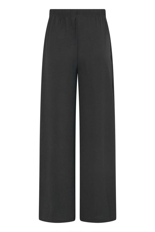 LTS Tall Black Crepe Wide Leg Cropped Trousers | Long Tall Sally 5