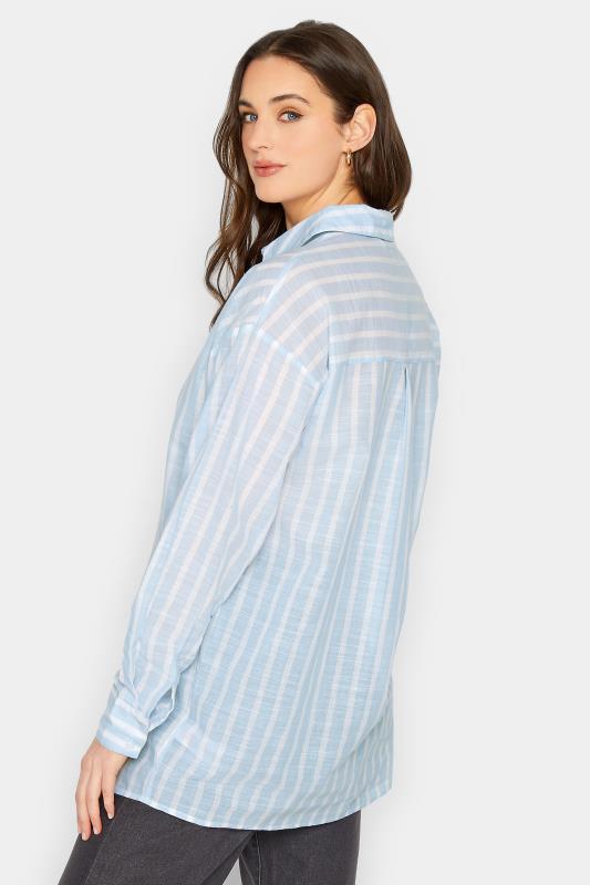 LTS Tall Light Blue Oversized Stripe Shirt | Long Tall Sally  4
