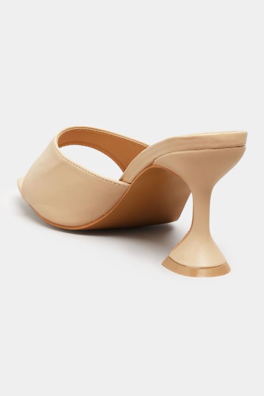 LIMITED COLLECTION Beige Brown Flared Heel Mules In Extra Wide Fit | Yours Clothing 4