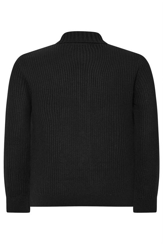 BadRhino Big & Tall Black Long Sleeve Knitted Shirt | BadRhino 7