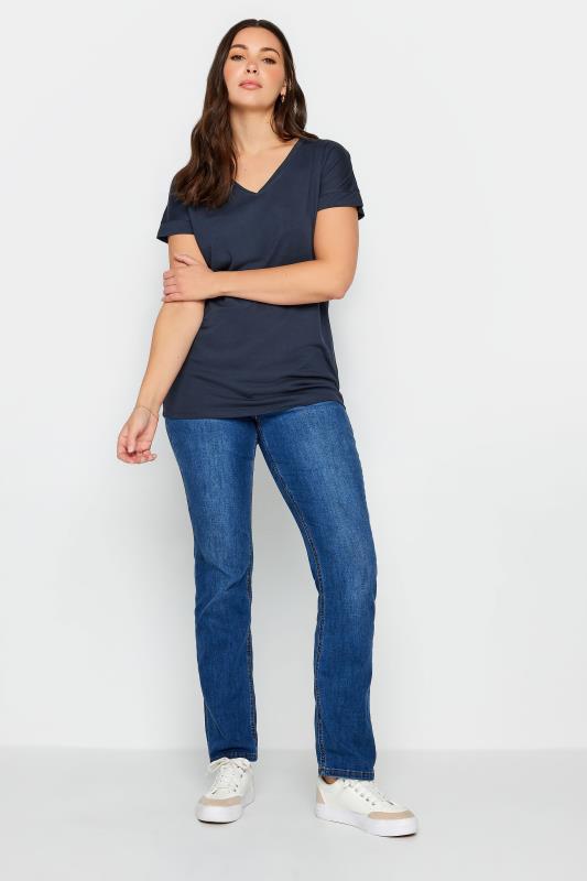 LTS PREMIUM Tall Womens Navy Blue V-Neck T-Shirt | Long Tall Sally 2
