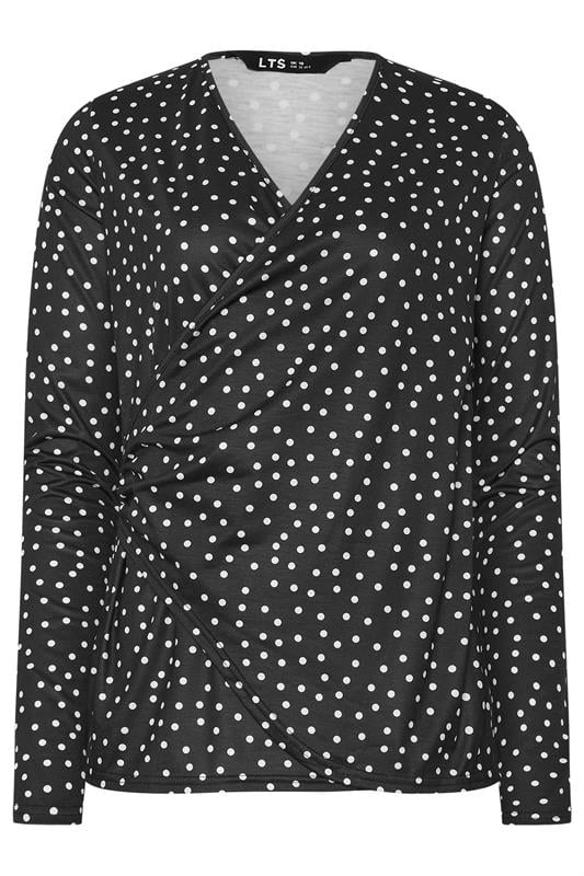 LTS Tall Black Spot Wrap Top | Long Tall Sally 1