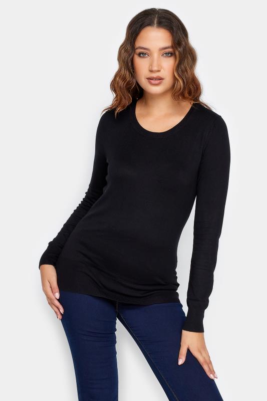 LTS Tall Women's Black Roll Neck Knitted Poncho | Long Tall Sally