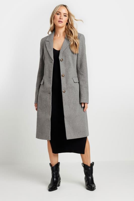 LTS Tall Women's Grey Midi Formal Coat | Long Tall Sally 1