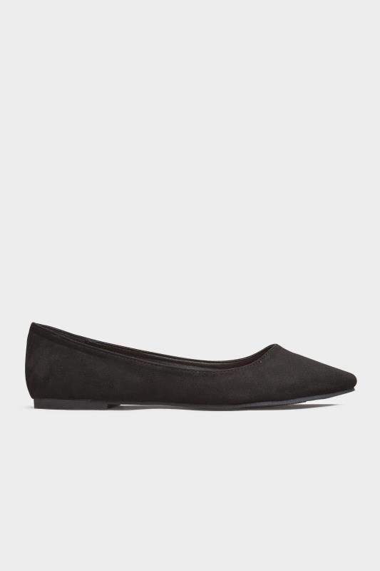 LTS Black Square Toe Ballet Pumps In Standard Fit | Long Tall Sally 3
