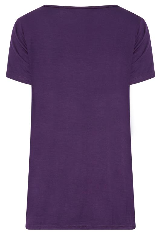 LTS Tall Women's Dark Purple V-Neck T-Shirt | Long Tall Sally 6