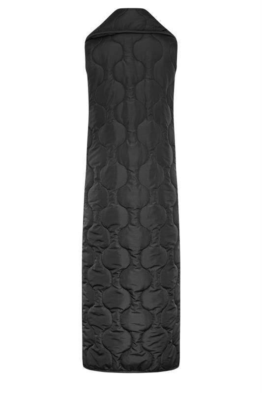 LTS Tall Black Funnel Neck Quilted Longline Gilet | Long Tall Sally 8