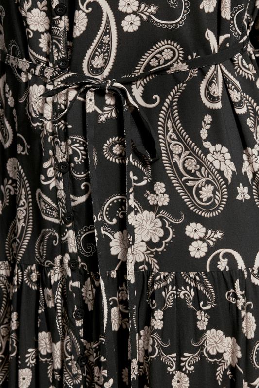 LTS Tall Black Paisley Tie Waist Maxi Dress | Long Tall Sally 4