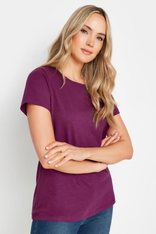 LTS Tall Dark Purple Short Sleeve Cotton T-Shirt | Long Tall Sally 1