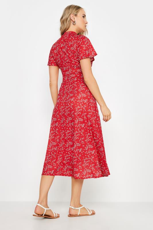 LTS Tall Red Ditsy Print Keyhole Midi Dress | Long Tall Sally 3