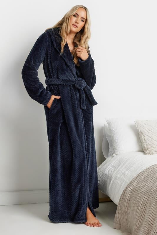 Navy blue dressing gown womens hotsell