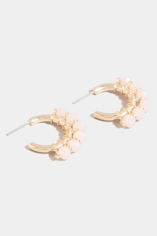 Gold Tone Stone Hoop Earrings | Yours Clothing 4
