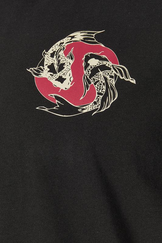 BadRhino Big & Tall Black Japanese Koi Graphic T-Shirt | BadRhino 3