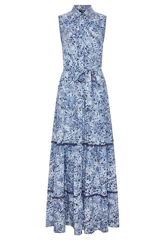 LTS Tall Women's Blue Floral Belted Maxi Dress | Long Tall Sally 5