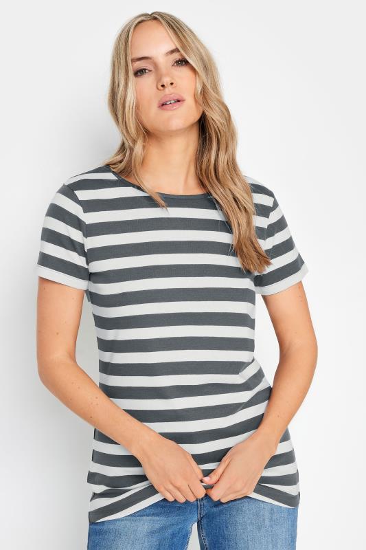 LTS Tall 2 PACK Green & Grey Stripe T-Shirt | Long Tall Sally 3