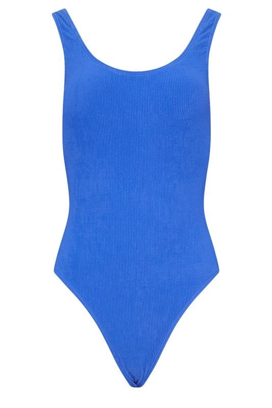 Tall  LTS Tall Blue Scoop Neck Textured Swimsuit