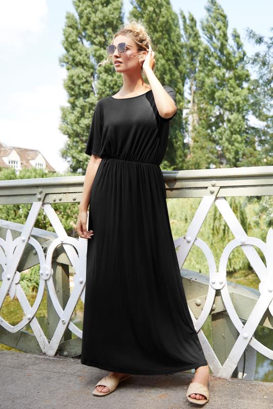 LTS Black Pocket Midaxi Dress | Long Tall Sally 5