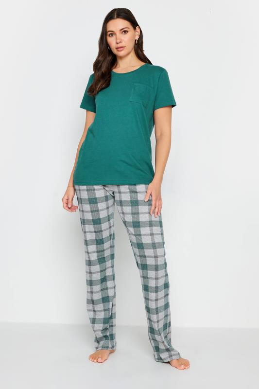 LTS Tall Womens Green Check Wide Leg Pyjama Set | Long Tall Sally 2