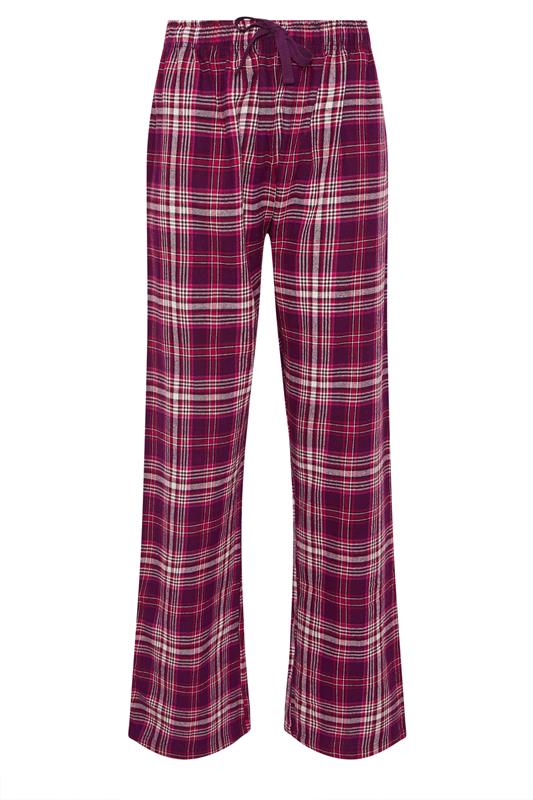LTS Tall Burgundy Red Cotton Check Pyjama Bottoms | Long Tall Sally 6