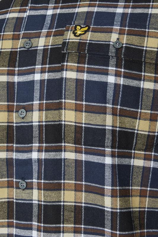 LYLE & SCOTT Big & Tall Blue & Green Brushed Cotton Check Shirt | BadRhino 5