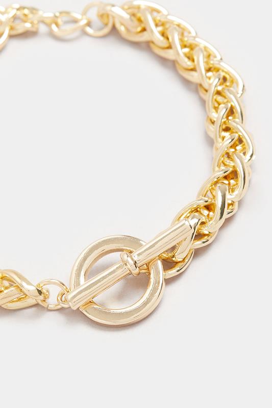 Gold Tone Linked Chain Bracelet | Yours Clothing 2