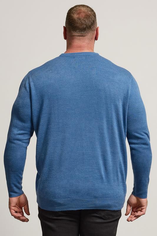 BadRhino Big & Tall Blue Crew Neck Jumper | BadRhino 3