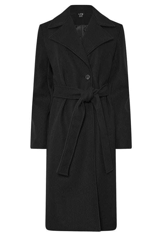 LTS Tall Black Formal Wrap Belted Midi Coat | Long Tall Sally 5