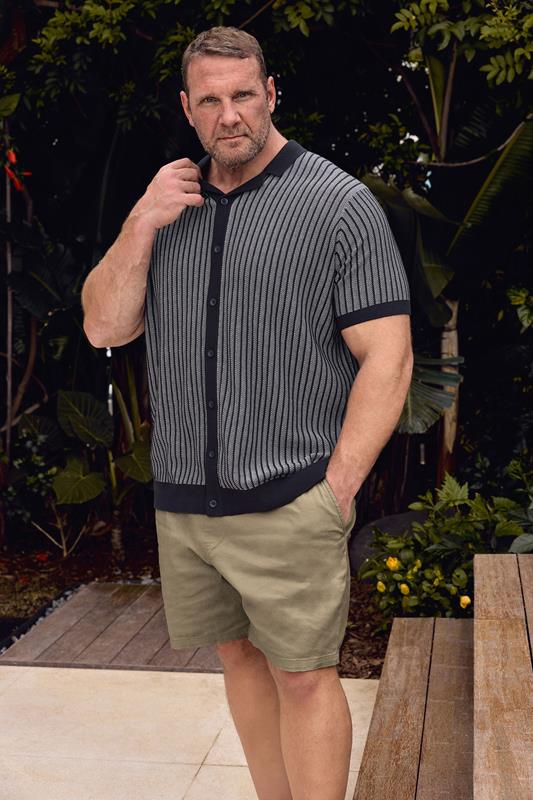 BadRhino Big & Tall Stone Brown Stretch Elasticated Waist Chino Shorts