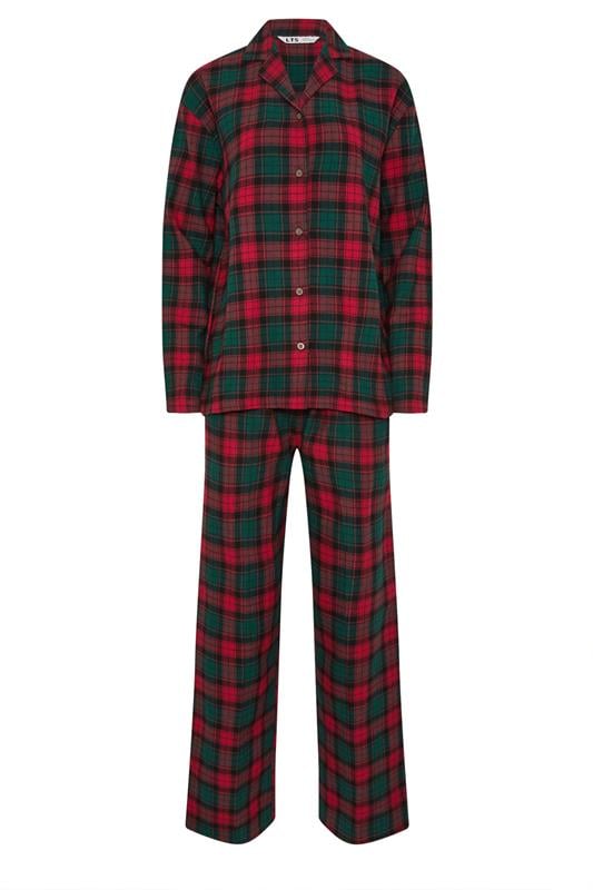 LTS Tall Red & Green Cotton Check Pyjama Set | Long Tall Sally 5