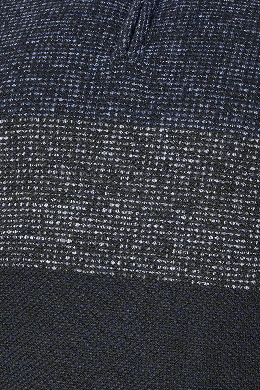 BadRhino Big & Tall Navy Blue Colour Block Quarter Zip Jumper | BadRhino 7