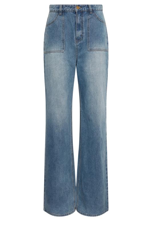 LTS Tall Womens Blue Wide Leg High Waisted Jeans | Long Tall Sally  5