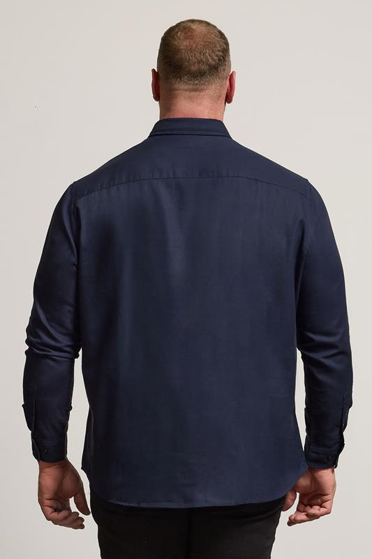 BadRhino Big & Tall Navy Blue Long Sleeve Oxford Shirt | BadRhino 3