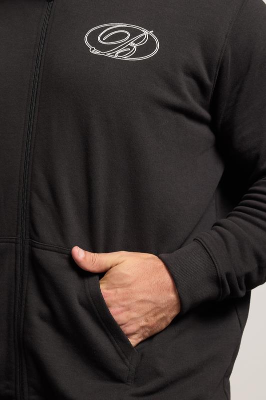 BadRhino Big & Tall Black Zip Up Worldwide Hoodie | BadRhino 6