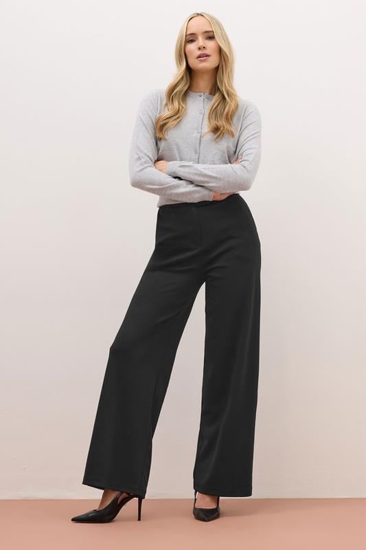 Tall  LTS PREMIUM Tall Black Tailored Wide Leg Trousers