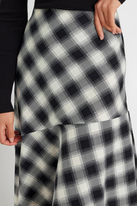 LTS Tall Black Check Print Tiered Midaxi Skirt | Long Tall Sally 5