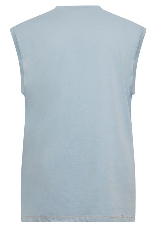 KAM Big & Tall Blue Cali Surf Print Muscle Vest | BadRhino 4