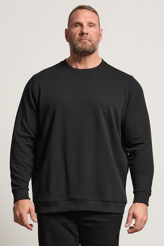 Men's  STUDIO A Big & Tall Black Crew Neck Sweatshirt