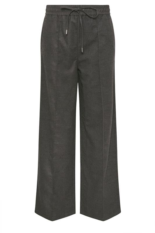 LTS Tall Grey Brushed Wide Leg Trousers | Long Tall Sally 6